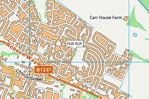 HU8 9UA map - OS VectorMap District (Ordnance Survey)