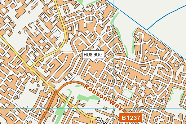 HU8 9UG map - OS VectorMap District (Ordnance Survey)