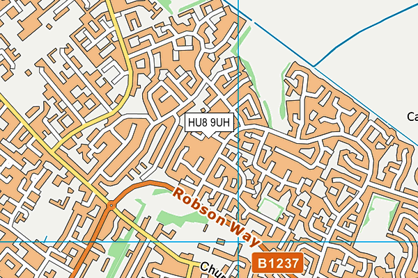 HU8 9UH map - OS VectorMap District (Ordnance Survey)