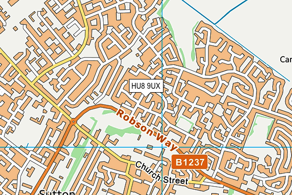 HU8 9UX map - OS VectorMap District (Ordnance Survey)