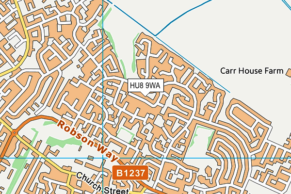 HU8 9WA map - OS VectorMap District (Ordnance Survey)