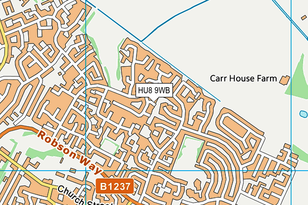 HU8 9WB map - OS VectorMap District (Ordnance Survey)