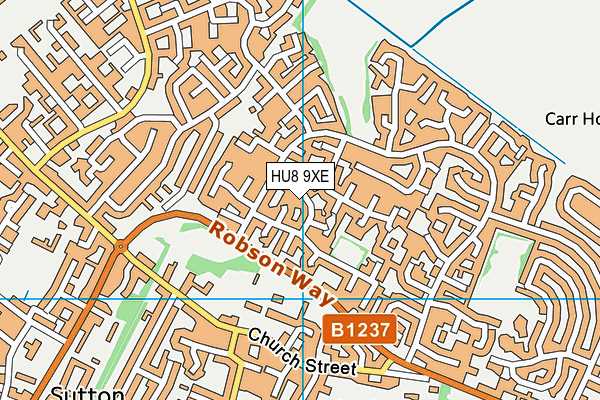 HU8 9XE map - OS VectorMap District (Ordnance Survey)