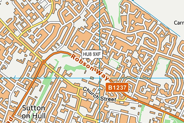 HU8 9XF map - OS VectorMap District (Ordnance Survey)