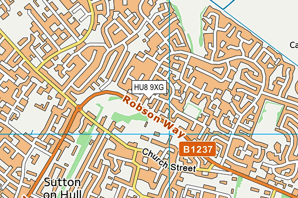 HU8 9XG map - OS VectorMap District (Ordnance Survey)