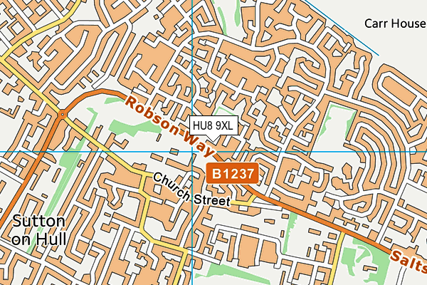 HU8 9XL map - OS VectorMap District (Ordnance Survey)