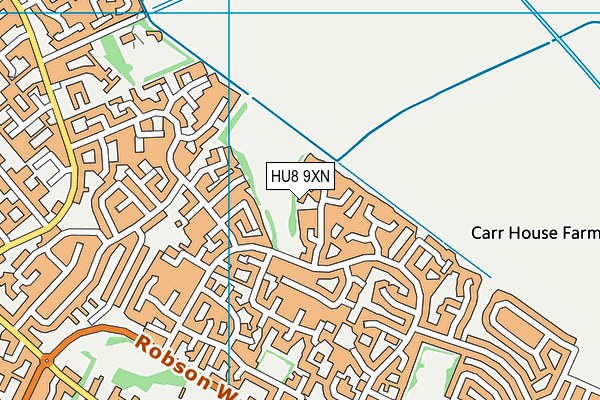 HU8 9XN map - OS VectorMap District (Ordnance Survey)