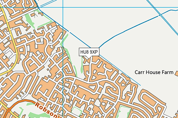 HU8 9XP map - OS VectorMap District (Ordnance Survey)