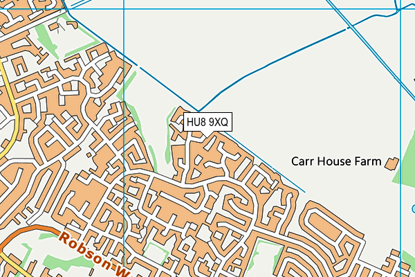 HU8 9XQ map - OS VectorMap District (Ordnance Survey)