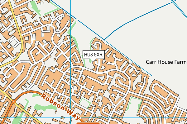 HU8 9XR map - OS VectorMap District (Ordnance Survey)