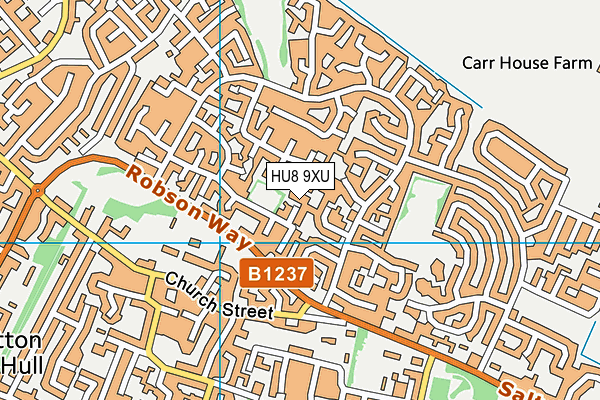 HU8 9XU map - OS VectorMap District (Ordnance Survey)