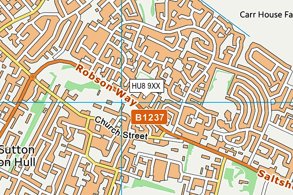 HU8 9XX map - OS VectorMap District (Ordnance Survey)