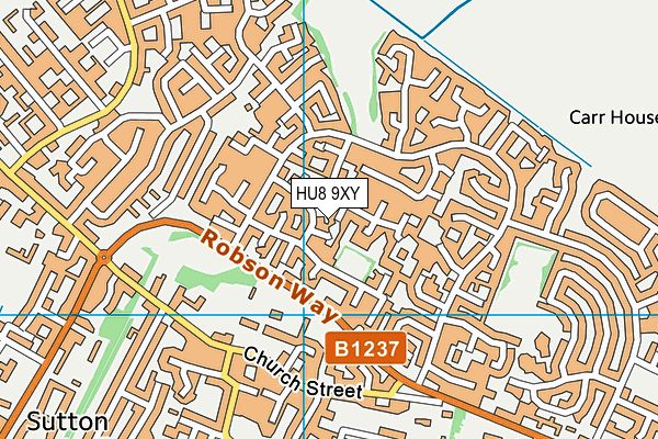 HU8 9XY map - OS VectorMap District (Ordnance Survey)