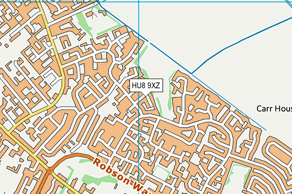 HU8 9XZ map - OS VectorMap District (Ordnance Survey)