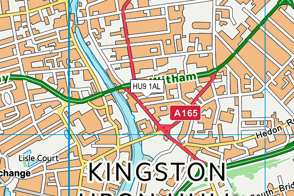 HU9 1AL map - OS VectorMap District (Ordnance Survey)