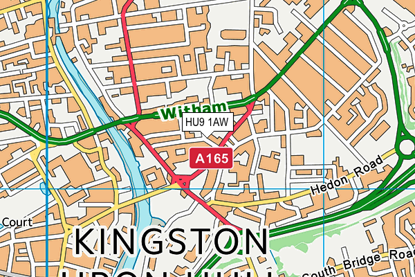 HU9 1AW map - OS VectorMap District (Ordnance Survey)