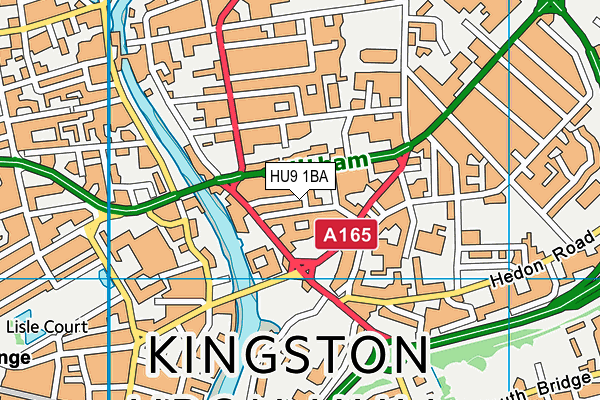 HU9 1BA map - OS VectorMap District (Ordnance Survey)