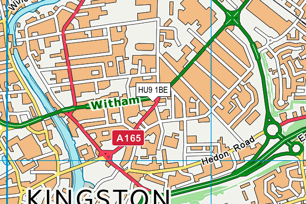 HU9 1BE map - OS VectorMap District (Ordnance Survey)