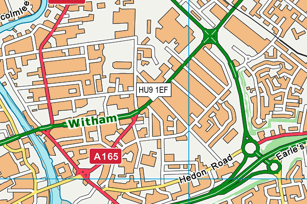 HU9 1EF map - OS VectorMap District (Ordnance Survey)