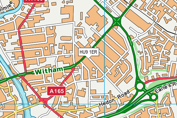 HU9 1ER map - OS VectorMap District (Ordnance Survey)