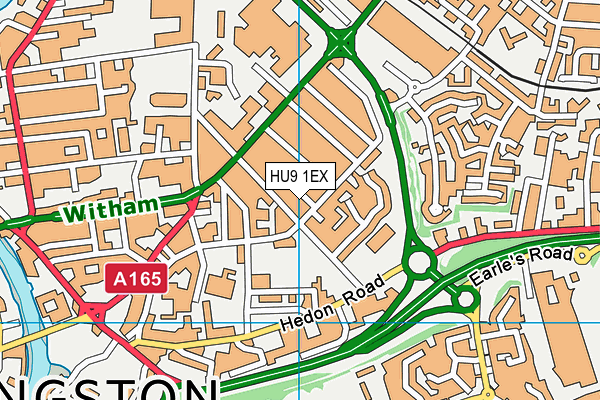 HU9 1EX map - OS VectorMap District (Ordnance Survey)