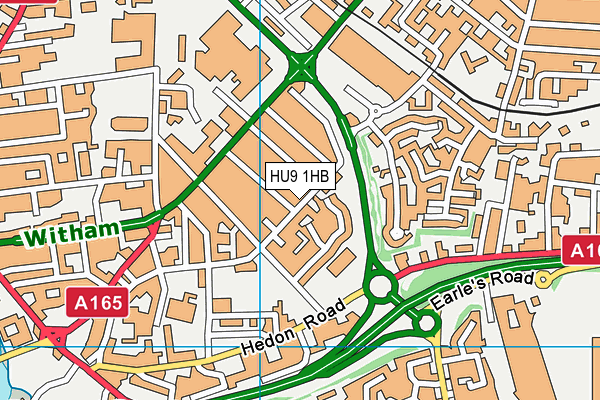 HU9 1HB map - OS VectorMap District (Ordnance Survey)