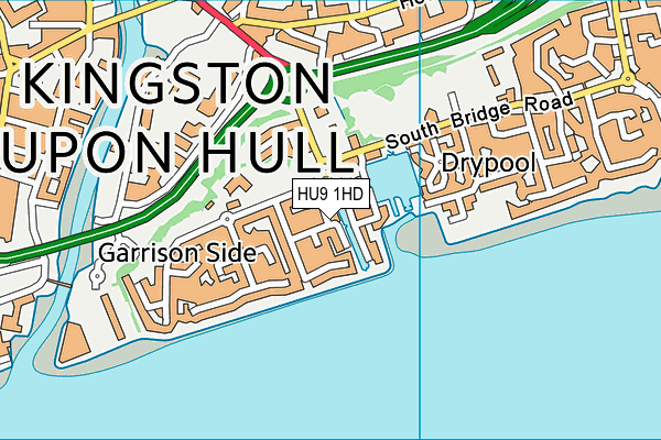 HU9 1HD map - OS VectorMap District (Ordnance Survey)