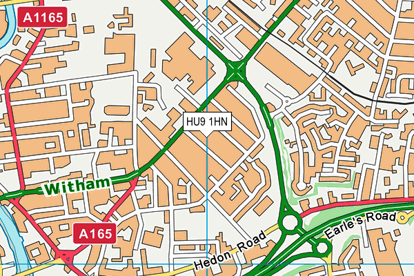 HU9 1HN map - OS VectorMap District (Ordnance Survey)