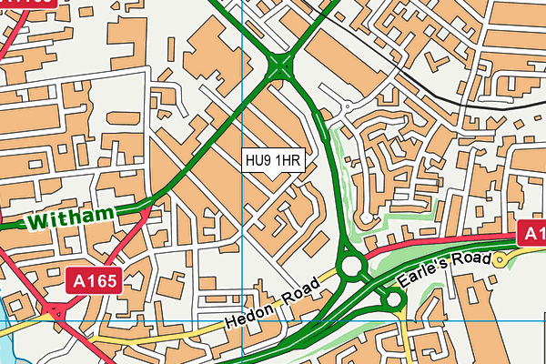 HU9 1HR map - OS VectorMap District (Ordnance Survey)