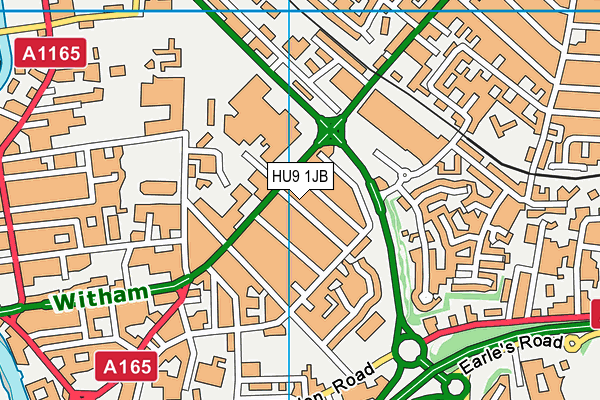 HU9 1JB map - OS VectorMap District (Ordnance Survey)