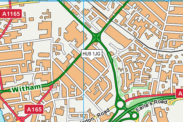 HU9 1JG map - OS VectorMap District (Ordnance Survey)