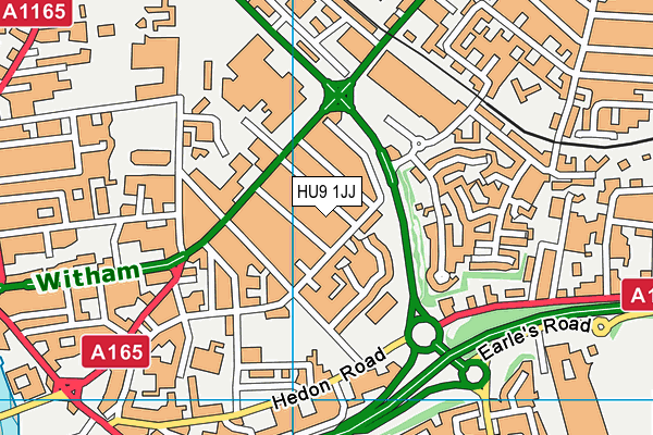 HU9 1JJ map - OS VectorMap District (Ordnance Survey)