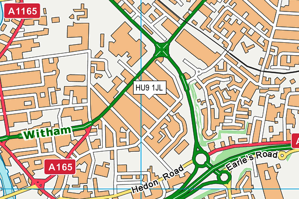 HU9 1JL map - OS VectorMap District (Ordnance Survey)