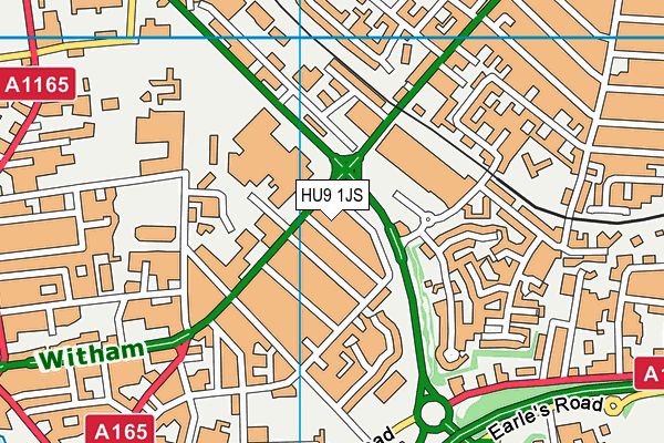 HU9 1JS map - OS VectorMap District (Ordnance Survey)