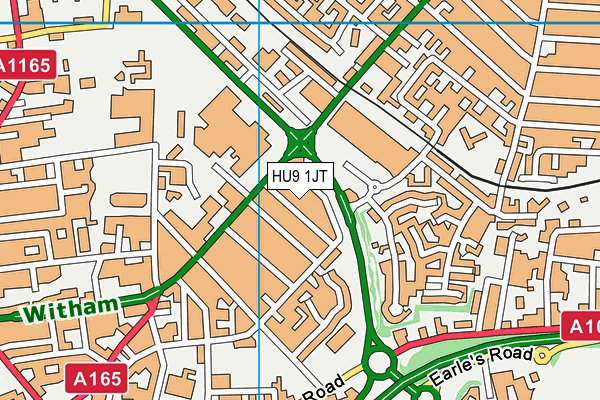 HU9 1JT map - OS VectorMap District (Ordnance Survey)