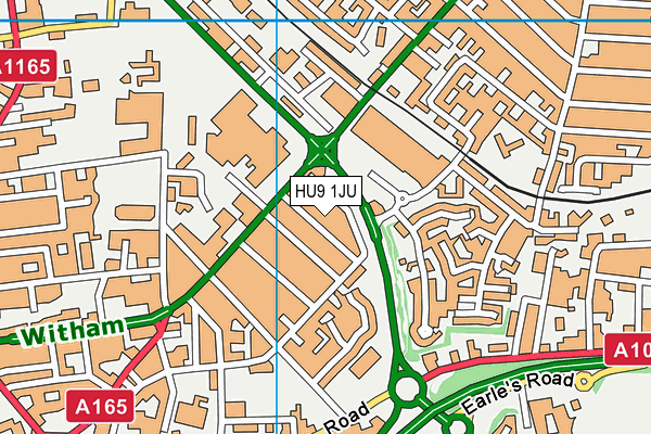 HU9 1JU map - OS VectorMap District (Ordnance Survey)