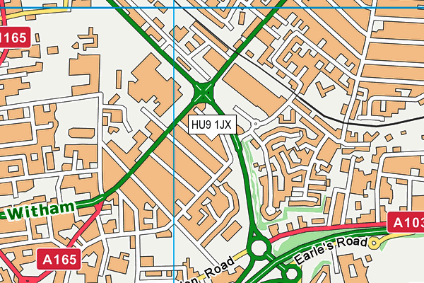 HU9 1JX map - OS VectorMap District (Ordnance Survey)