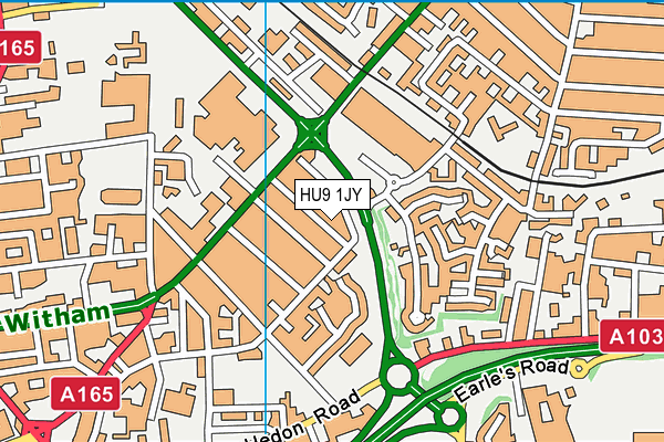 HU9 1JY map - OS VectorMap District (Ordnance Survey)