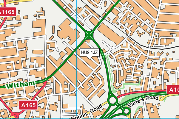 HU9 1JZ map - OS VectorMap District (Ordnance Survey)