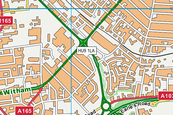 HU9 1LA map - OS VectorMap District (Ordnance Survey)
