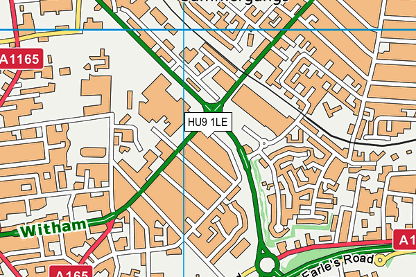 HU9 1LE map - OS VectorMap District (Ordnance Survey)