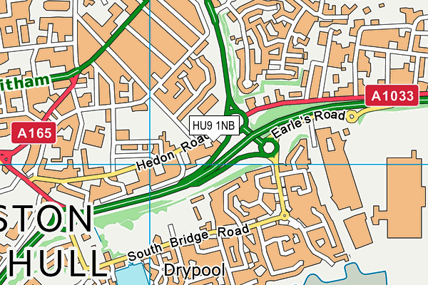 HU9 1NB map - OS VectorMap District (Ordnance Survey)