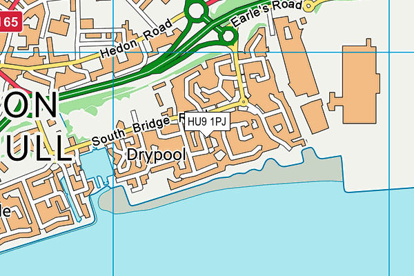 HU9 1PJ map - OS VectorMap District (Ordnance Survey)