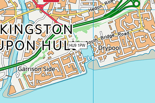 HU9 1PW map - OS VectorMap District (Ordnance Survey)