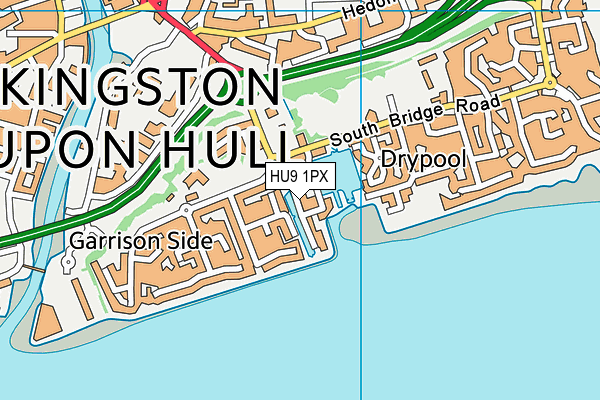 HU9 1PX map - OS VectorMap District (Ordnance Survey)