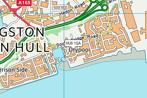 HU9 1QA map - OS VectorMap District (Ordnance Survey)