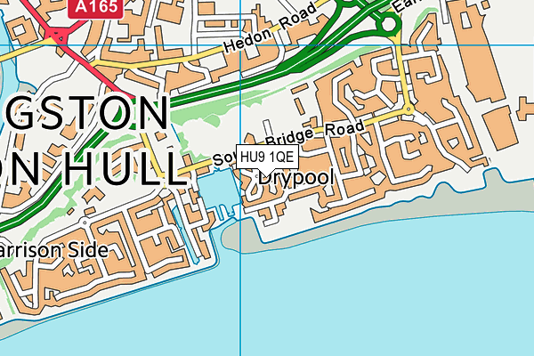 HU9 1QE map - OS VectorMap District (Ordnance Survey)