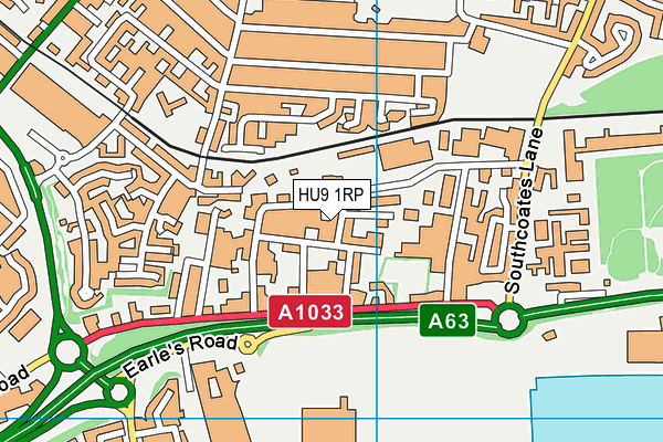 HU9 1RP map - OS VectorMap District (Ordnance Survey)