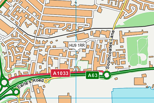 HU9 1RR map - OS VectorMap District (Ordnance Survey)