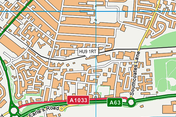 HU9 1RT map - OS VectorMap District (Ordnance Survey)